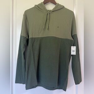 Volcom Men's Small Dual Green Thermal Hoodie NWT